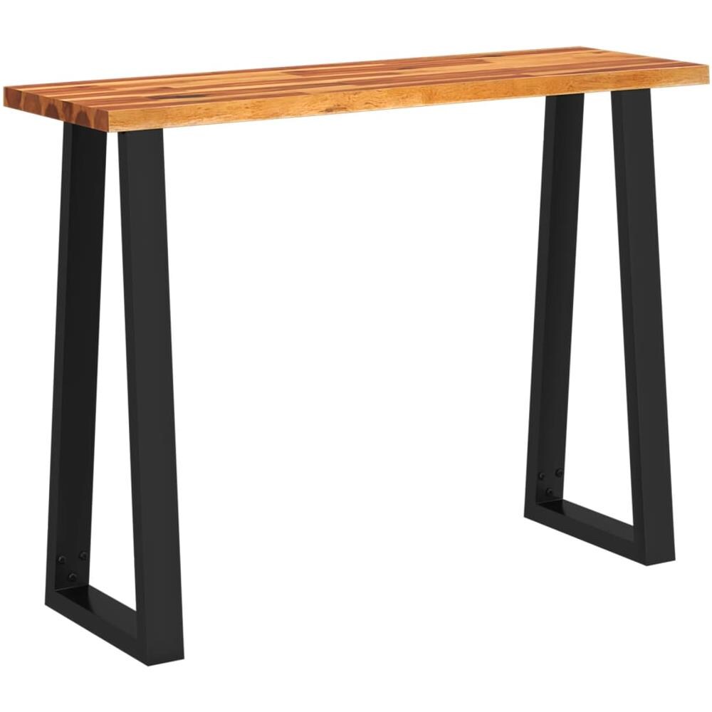 Tavolo Consolle Bordi Vivi 110x35x80 cm Legno Massello Acacia - Foto 2