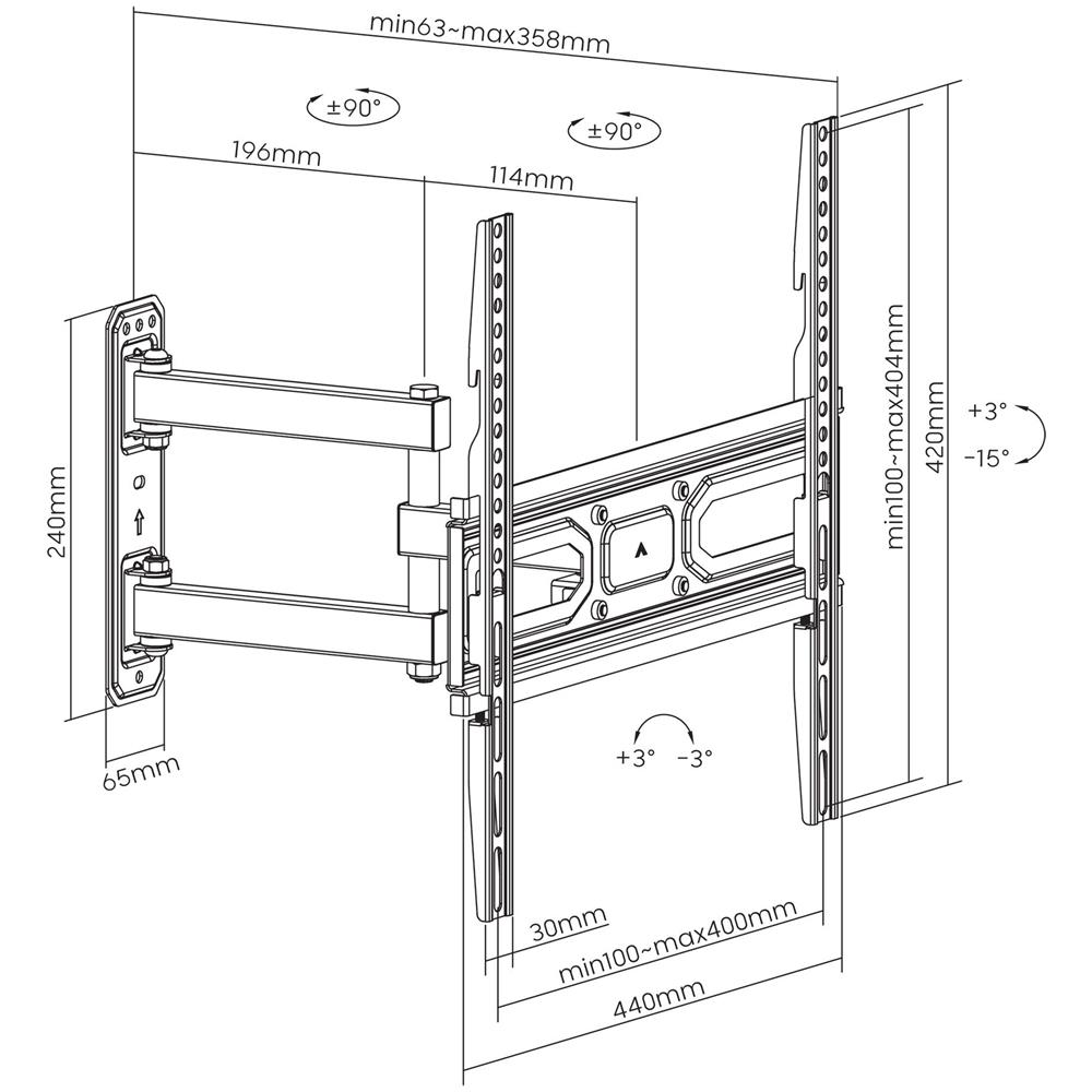Supporto Da Parete Per Tv Full-motion Con Regolazione Post Installazione - Foto 3