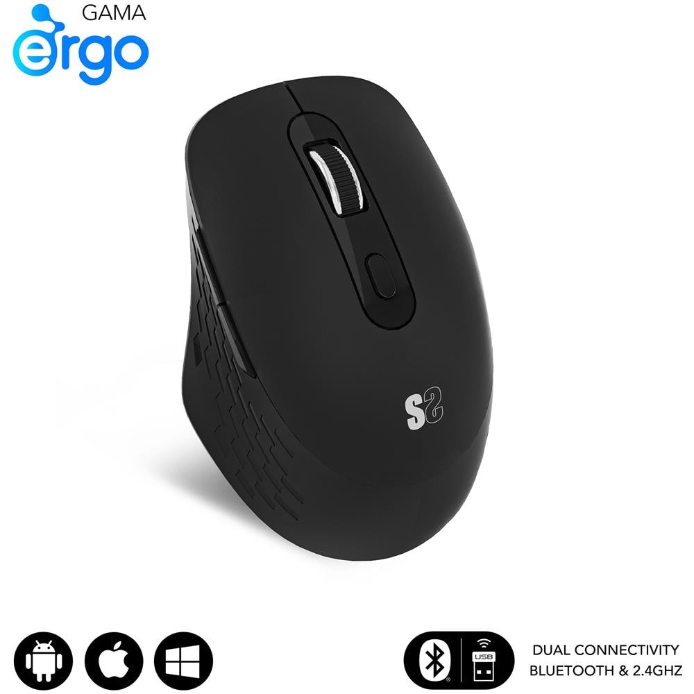 Mouse Universale Mano Destra Bluetooth + USB Type-A Ottico 1600 DPI Colore Nero - Foto 2