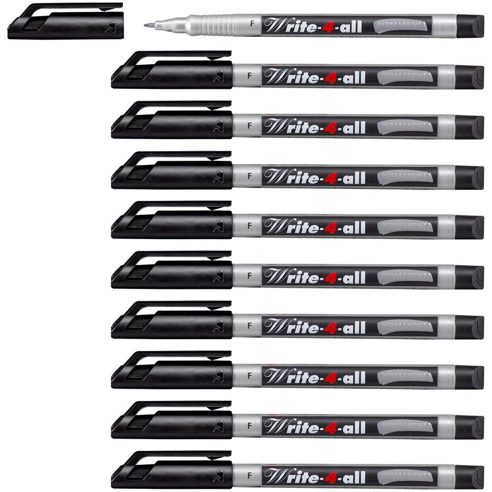 Write-4-all - Marcatore - Tratto Fine (0,4 mm) - Confezione da 10 - Nero - Foto 1