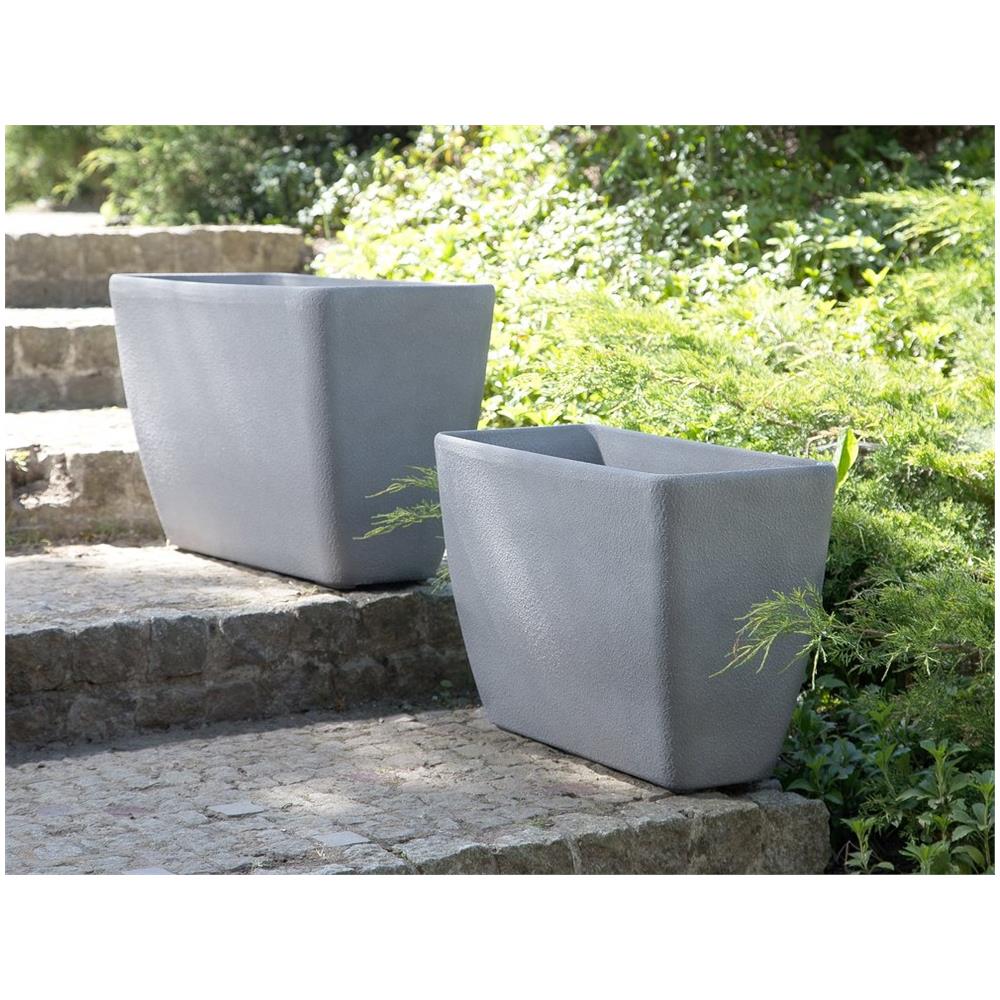 Vaso Da Fiori Moderno Rettangolare Grigio 74x32x45cm Baris - Foto 2