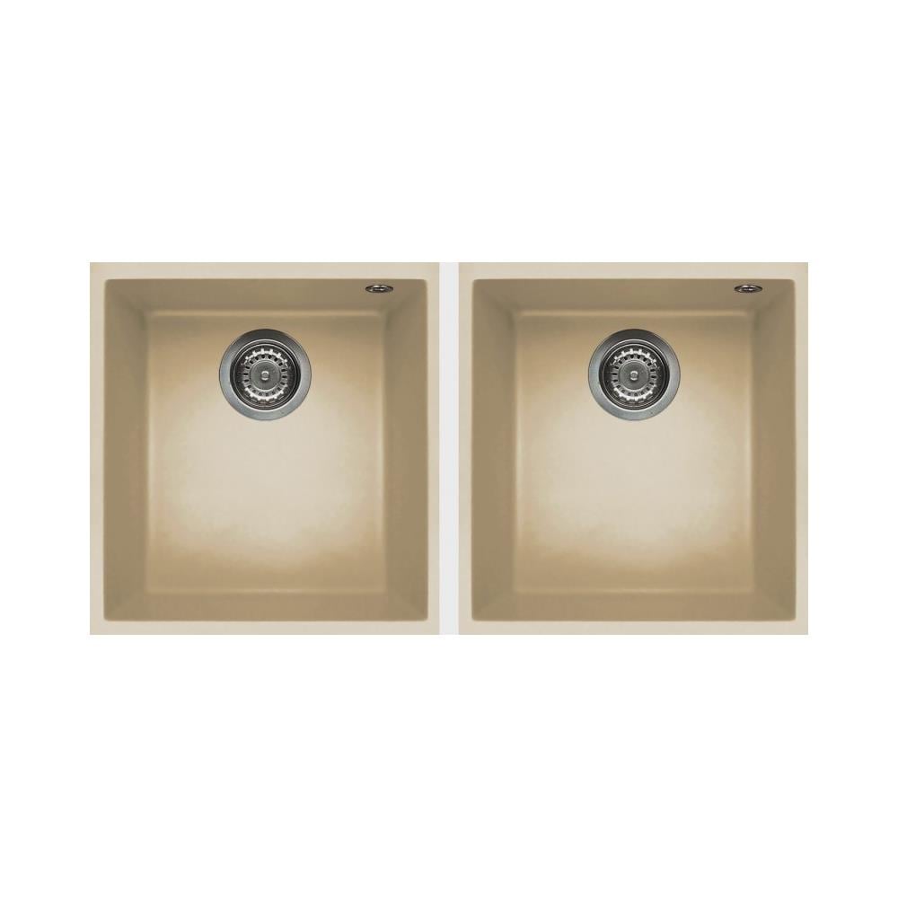Lavello Quadra 200 Keratek Plus Sottotop 38x44 cm 2 vasche Colore Champagne 95 - Foto 1