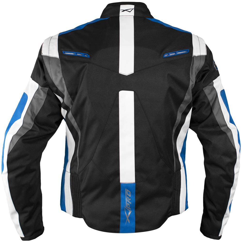 Giacca Tessuto Moto Protezioni Ce Manica Staccabile Gilet Termico Blu Xxl - Foto 2