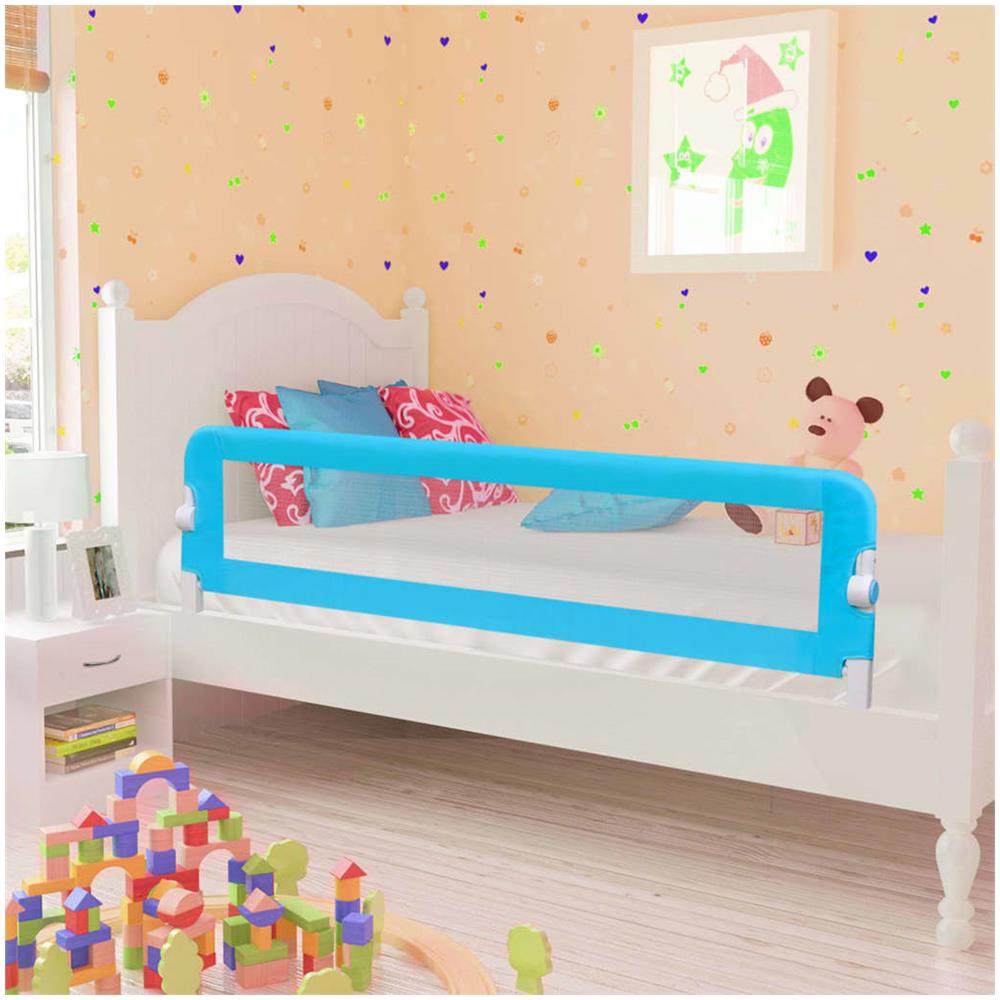 Sponde Letto Di Sicurezza Per Bambini Blu 120x42cm Poliestere - Foto 1