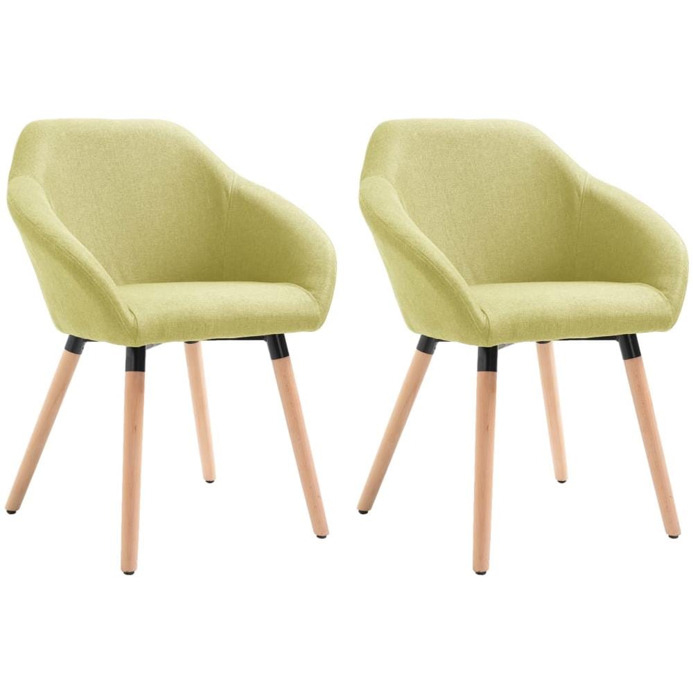 Sedie Da Pranzo 2 Pz Verdi In Tessuto - Foto 2