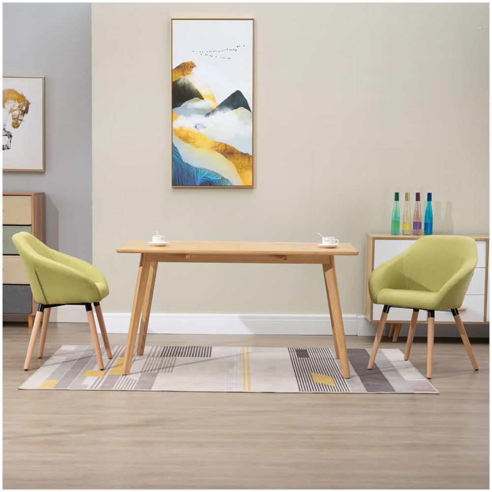 Sedie Da Pranzo 2 Pz Verdi In Tessuto - Foto 1