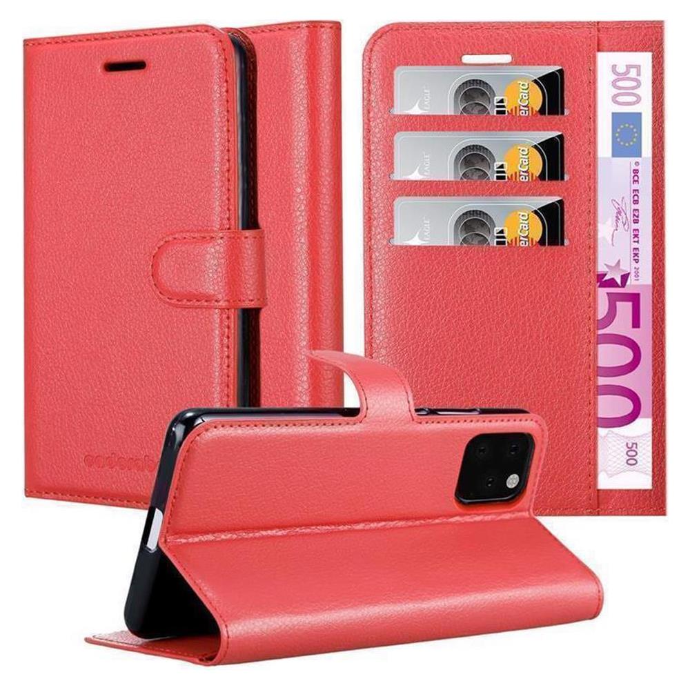 Cadorabo Custodia Compatibile Con Apple Iphone 11 Pro Max (xi Pro Max) In Rosso Carminio - Coperchio Protettiva Con Chiusura Magnetica, Funzione Stand E Tasca Per Le Carte - Foto 1
