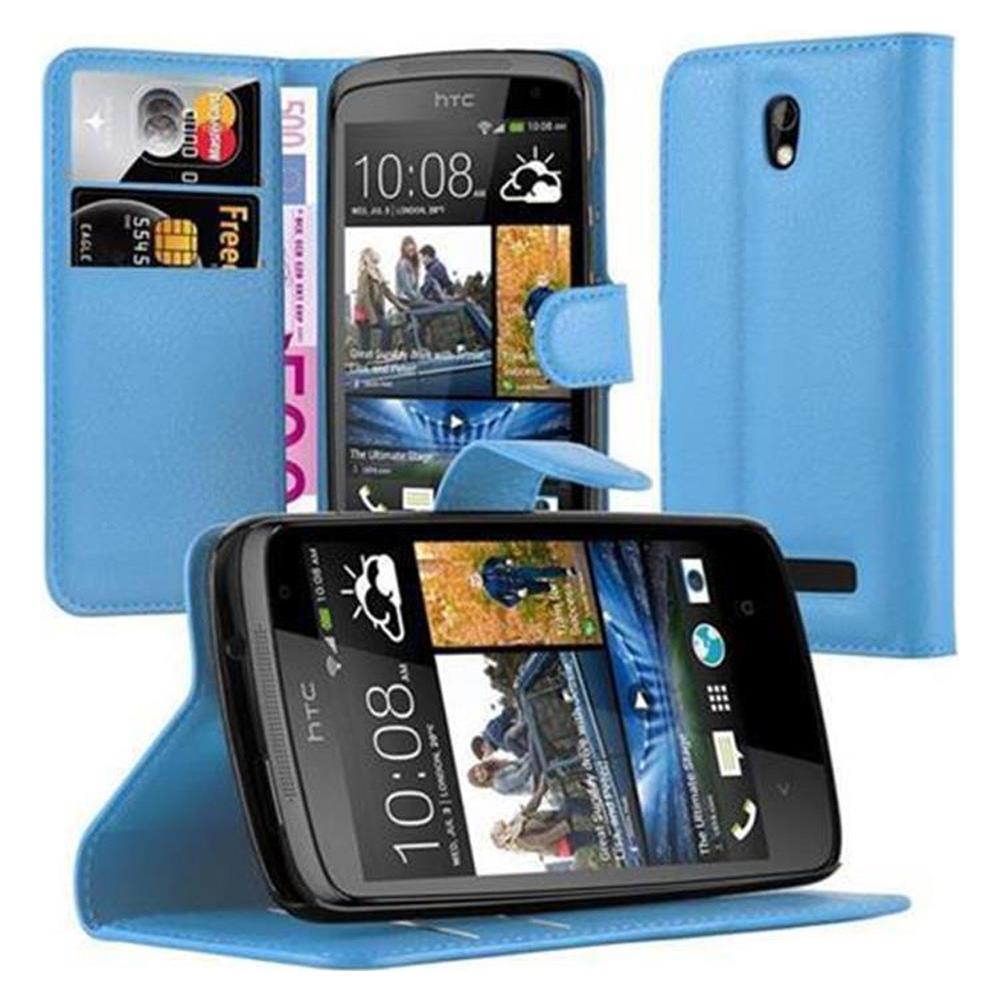 Custodia Compatibile Con Htc Desire 500 In Pastello Blu - Coperchio Protettiva Con Chiusura Magnetica, Funzione Stand E Tasca Per Le Carte - Foto 1