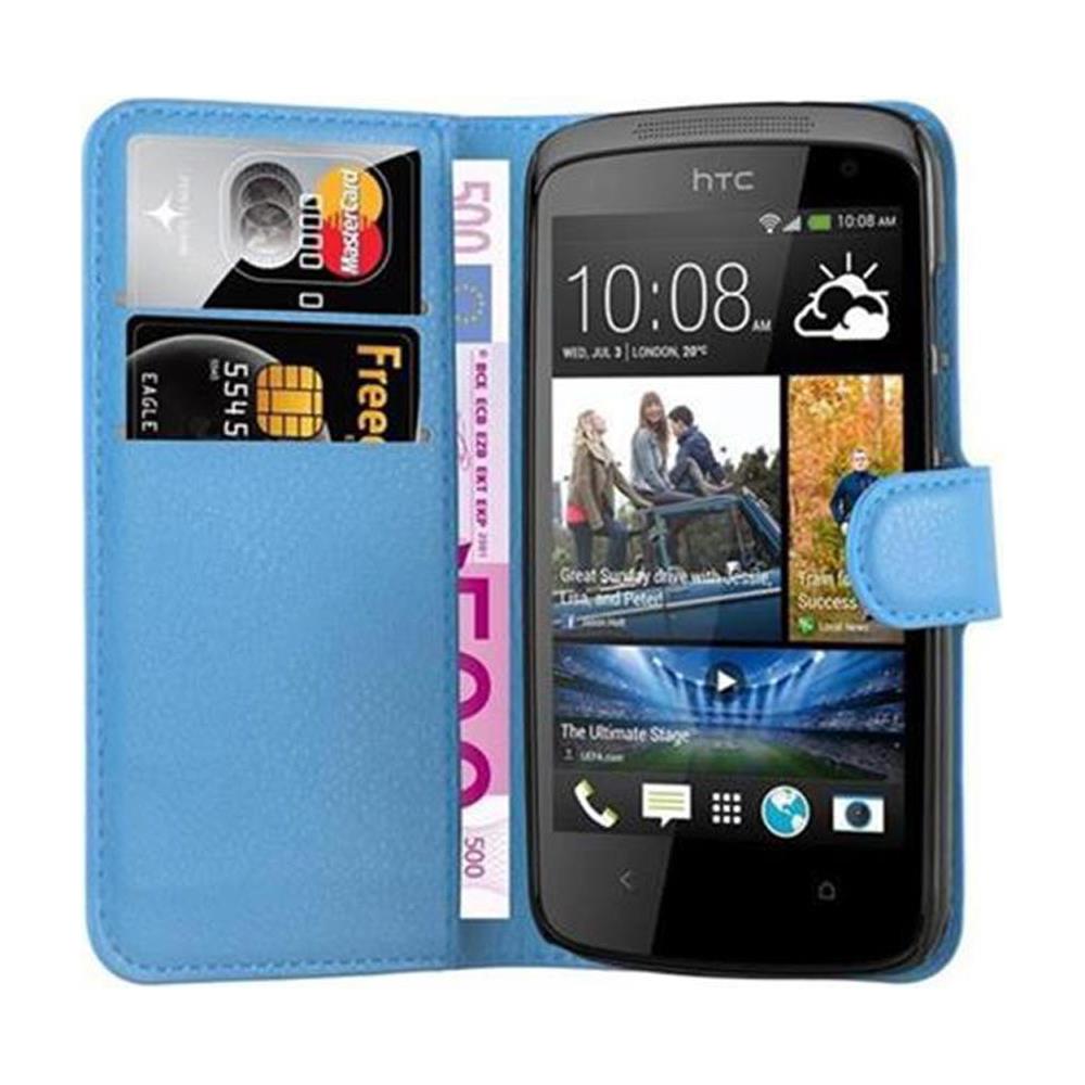 Custodia Compatibile Con Htc Desire 500 In Pastello Blu - Coperchio Protettiva Con Chiusura Magnetica, Funzione Stand E Tasca Per Le Carte - Foto 2