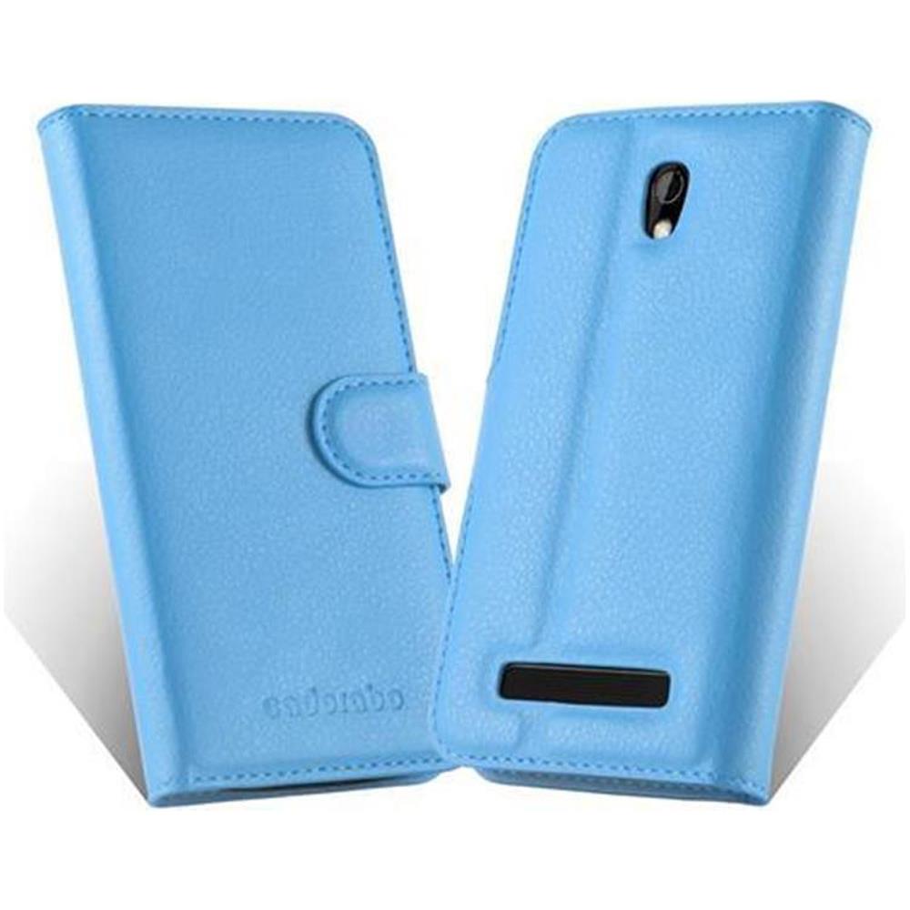 Custodia Compatibile Con Htc Desire 500 In Pastello Blu - Coperchio Protettiva Con Chiusura Magnetica, Funzione Stand E Tasca Per Le Carte - Foto 5