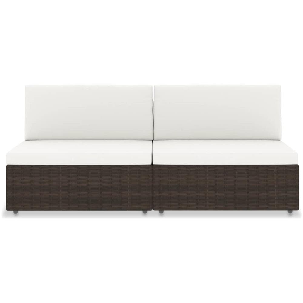 Divano Modulare a 2 Posti in Polyrattan Marrone - Foto 2