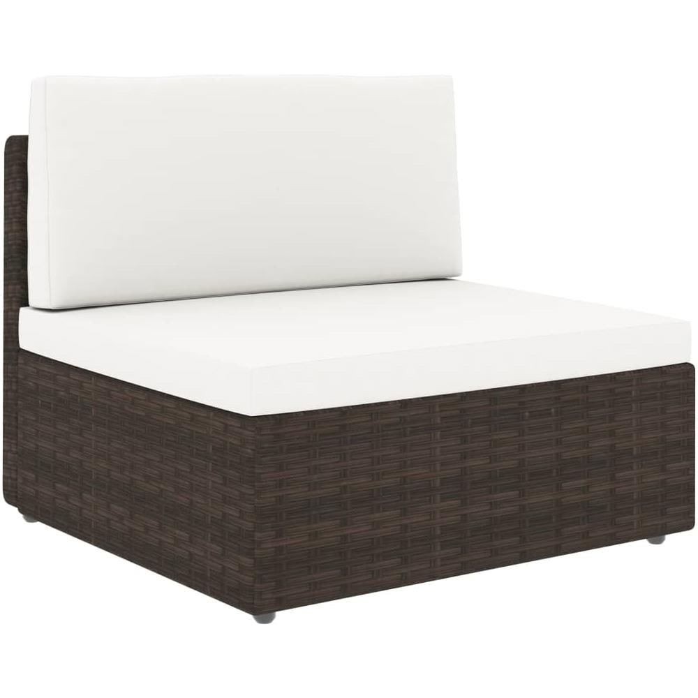 Divano Modulare a 2 Posti in Polyrattan Marrone - Foto 3