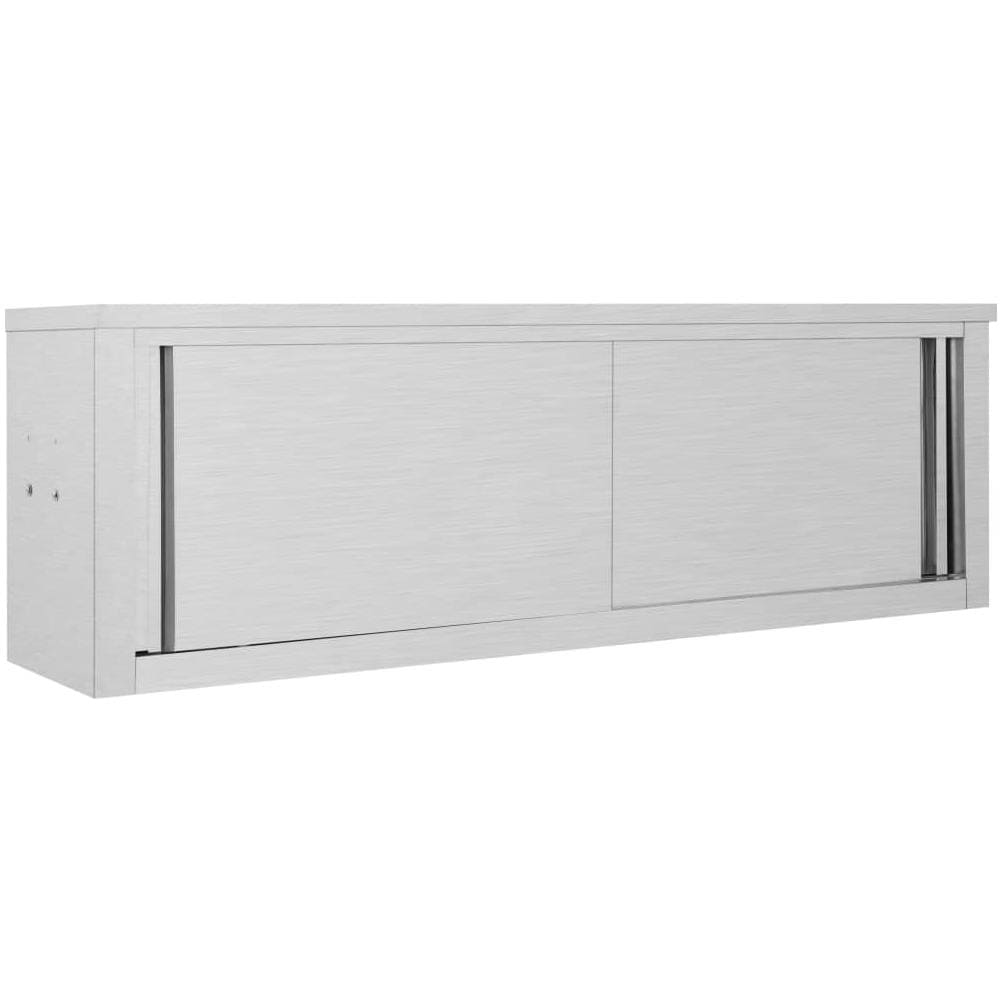 Armadio Da Cucina Ad Ante Scorrevoli 150x40x50cm Acciaio Inox - Foto 1