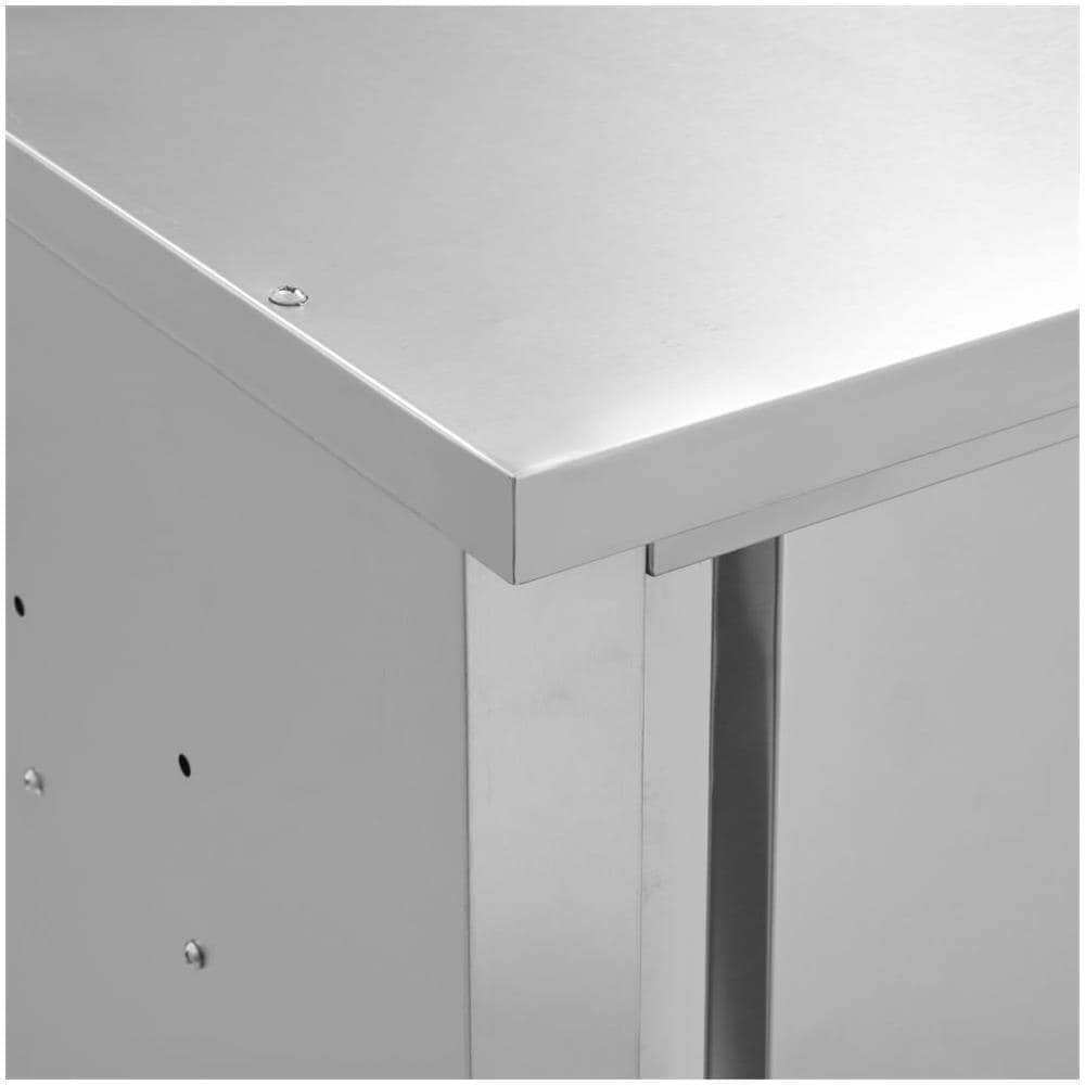 Armadio Da Cucina Ad Ante Scorrevoli 150x40x50cm Acciaio Inox - Foto 2