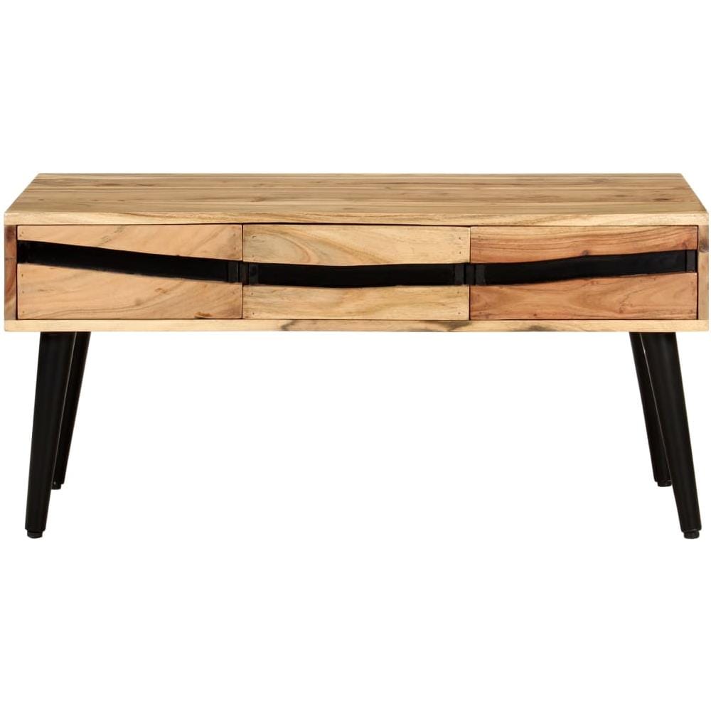 Tavolino Da Caffè 88x50x42 Cm In Legno Massello Di Acacia - Foto 2