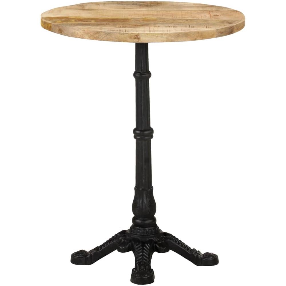 Tavolino Da Bistrot 60x76 Cm In Legno Di Mango Grezzo - Foto 2