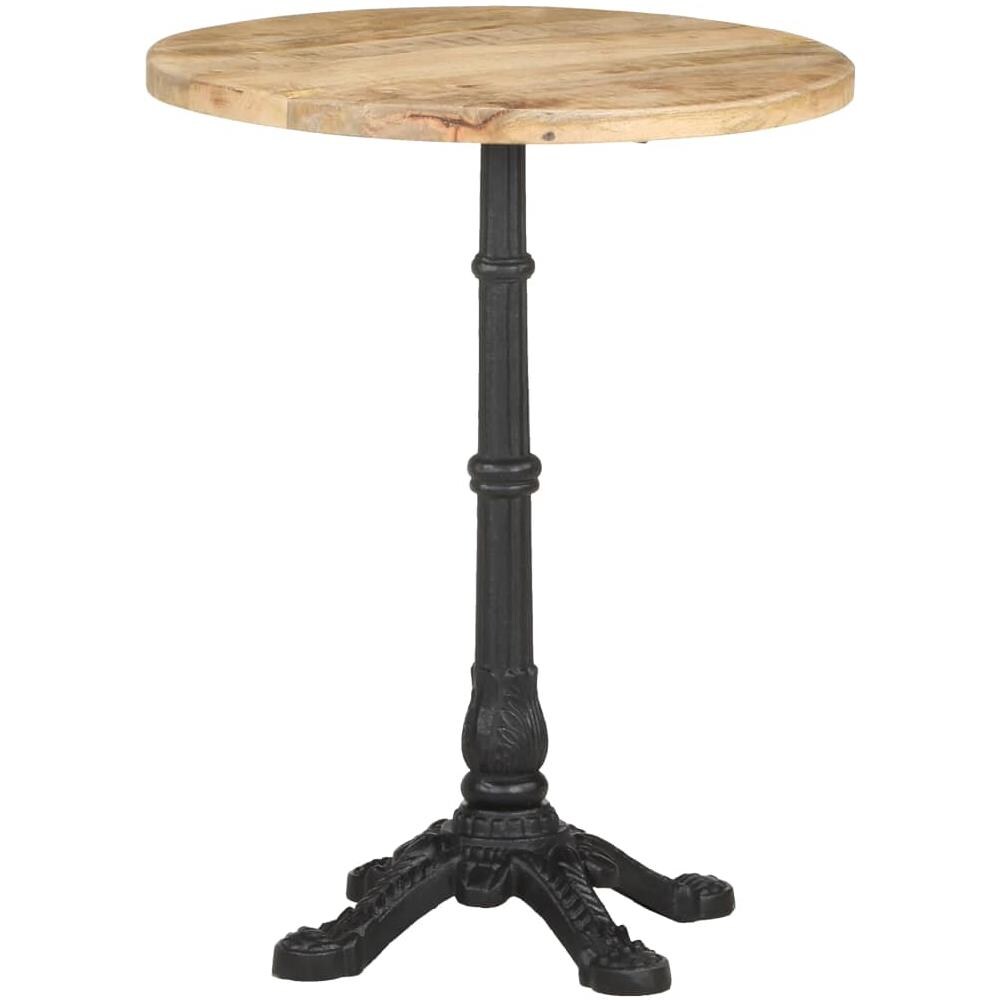 Tavolino Da Bistrot 60x76 Cm In Legno Di Mango Grezzo - Foto 11