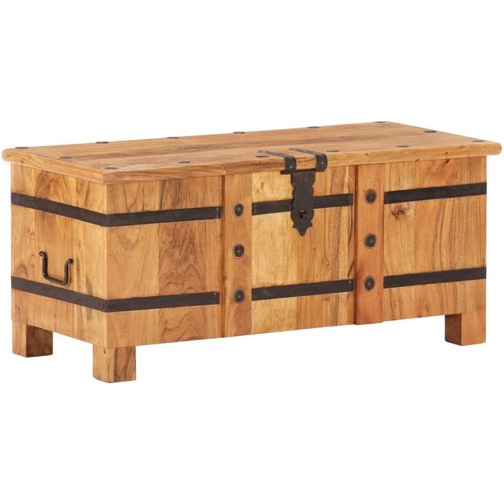 Baule 90x40x40 Cm In Legno Massello Di Acacia - Foto 1