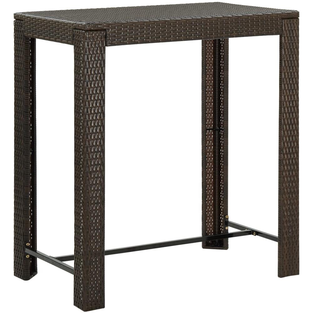 Set Bar da Giardino 5 pz con Braccioli in Polyrattan Marrone - Foto 1