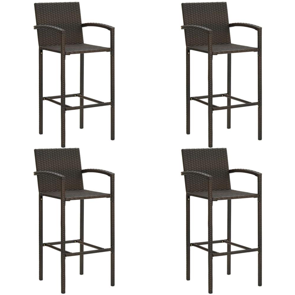 Set Bar da Giardino 5 pz con Braccioli in Polyrattan Marrone - Foto 2