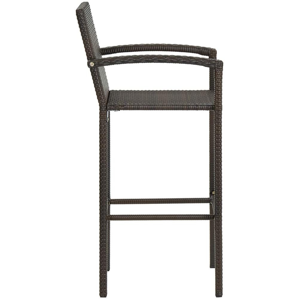 Set Bar da Giardino 5 pz con Braccioli in Polyrattan Marrone - Foto 3