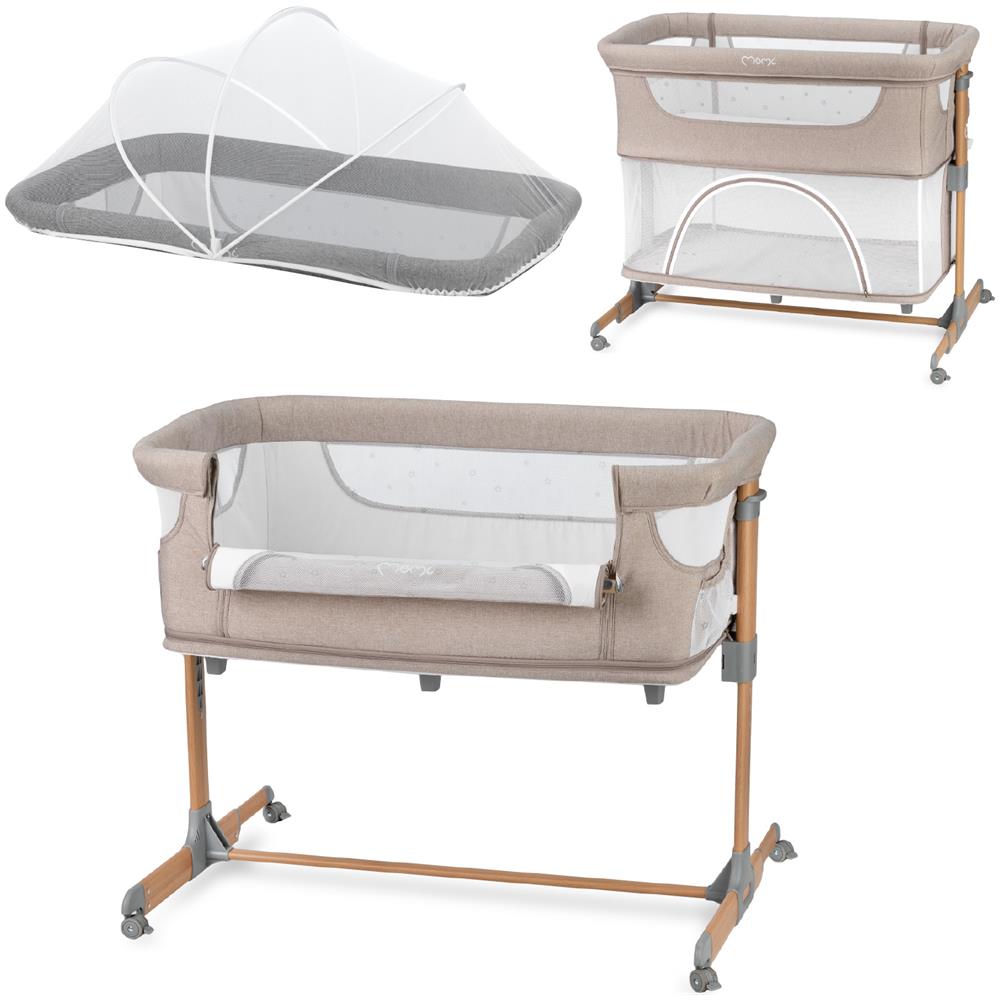 Smart Bed 4 In 1 Culla Neonato Lettino Da Viaggio Pieghevole Regolabile Parete Laterale Apribile, Beige - Foto 1