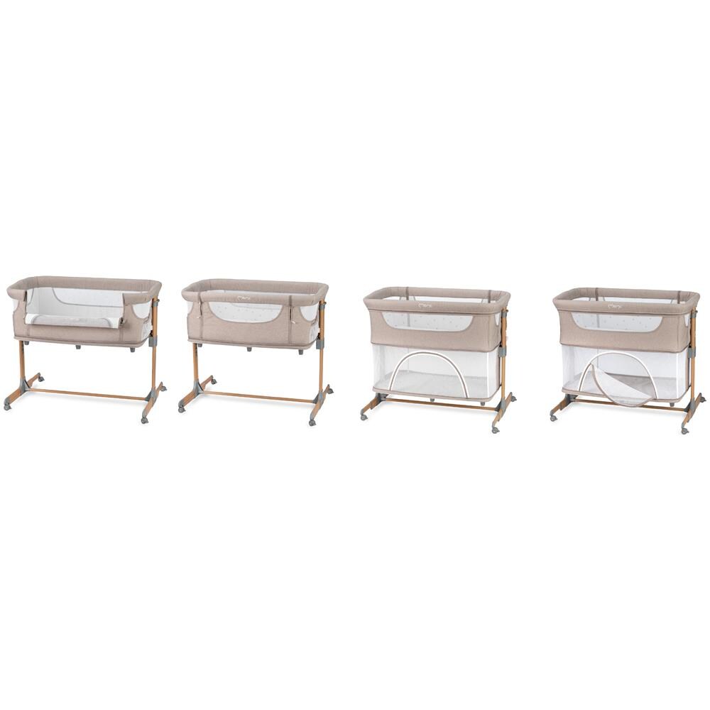 Smart Bed 4 In 1 Culla Neonato Lettino Da Viaggio Pieghevole Regolabile Parete Laterale Apribile, Beige - Foto 2
