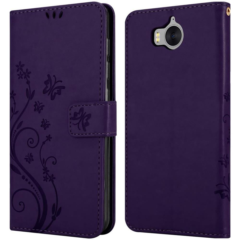 Custodia Compatibile Con Huawei Y5/y6 2017 In Lilla Scuro Fiore - Coperchio Protettivo In Design Floreale Con Chiusura Magnetica, Funzione Stand E Slot Per Carte - Foto 8