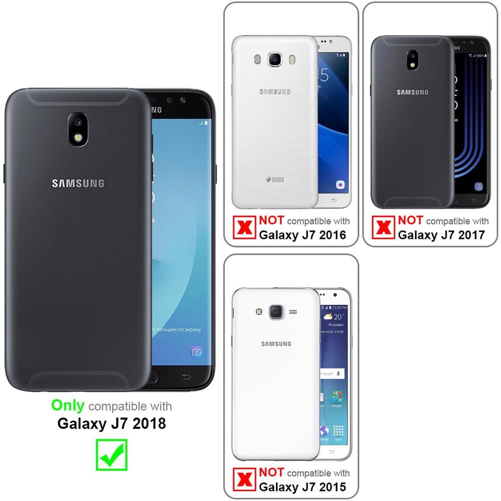 Catena Di Telefoni Cellulari Compatibile Con Samsung Galaxy J7 2018 In Crema Beige - Coperchio Protettivo In Silicone Con Anelli D'argento, Cinturino In Corda E Custodia Staccabile - Foto 2