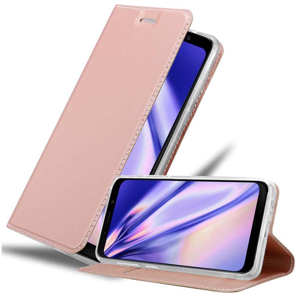 Custodia Compatibile Con Samsung Galaxy A8 2018 In Classy Oro Rosa - Coperchio Protettiva Con Chiusura Magnetica, Funzione Stand E Tasca Per Le Carte - Foto 1