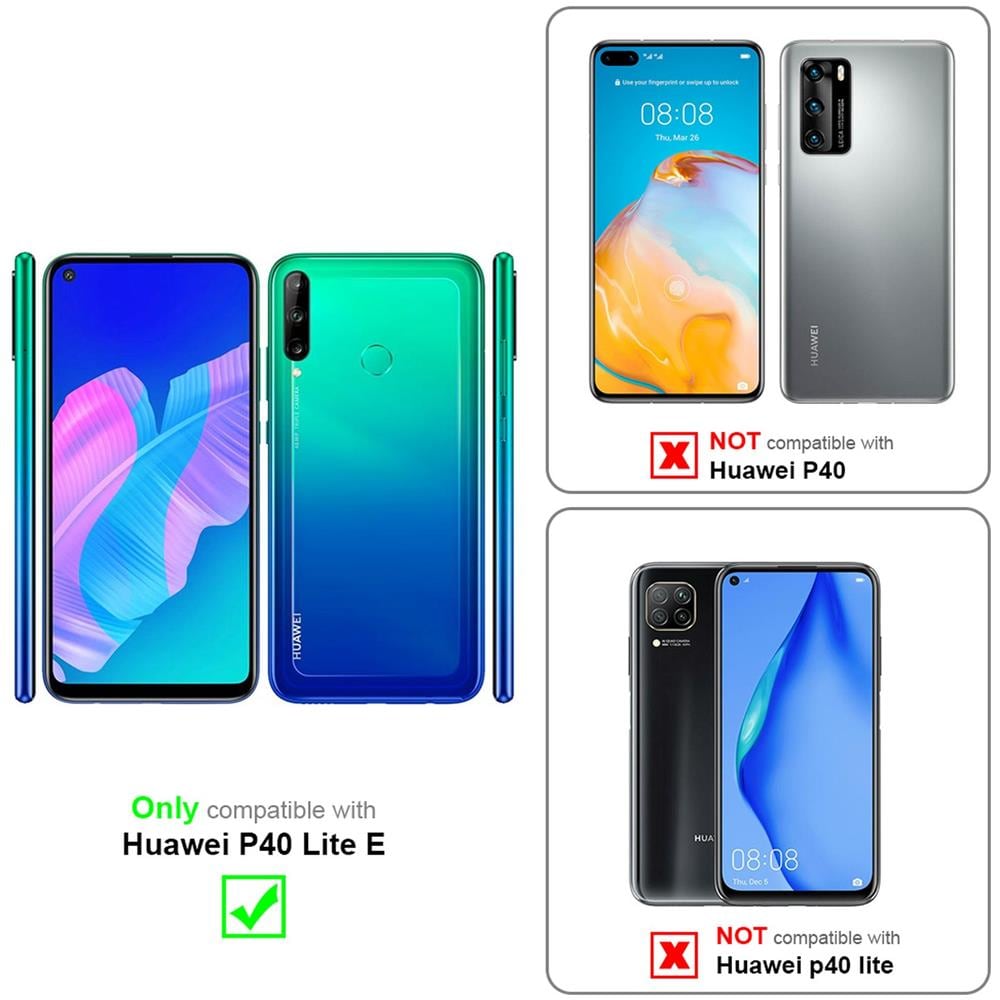 Custodia Compatibile Con Huawei P40 Lite E In Lilla Scuro Fiore - Coperchio Protettivo In Design Floreale Con Chiusura Magnetica, Funzione Stand E Slot Per Carte - Foto 2
