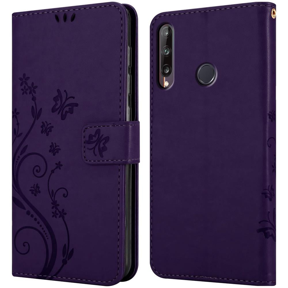 Custodia Compatibile Con Huawei P40 Lite E In Lilla Scuro Fiore - Coperchio Protettivo In Design Floreale Con Chiusura Magnetica, Funzione Stand E Slot Per Carte - Foto 8