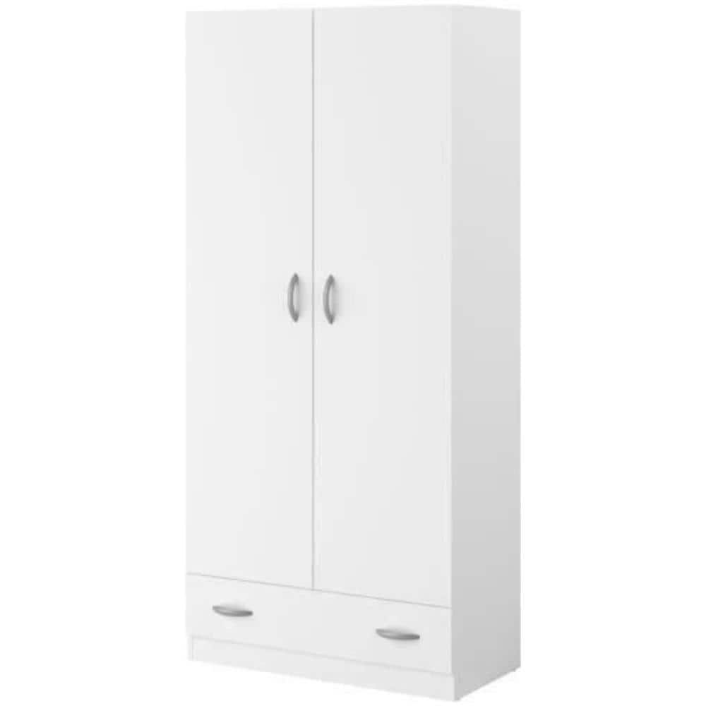 Varia Kleiderschrank Mit 2 Tren, Weies Dekor B78 Cm - Foto 2