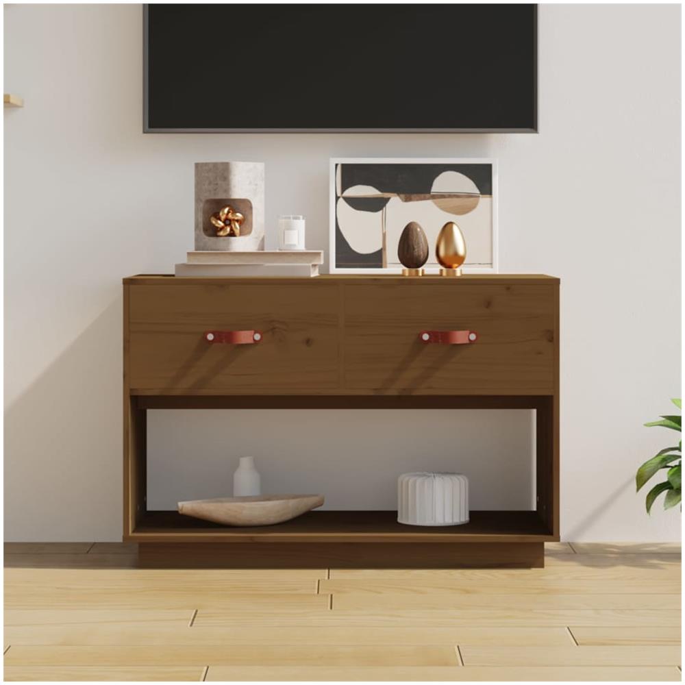 Mobile Porta Tv Miele 90x40x60 Cm In Legno Massello Di Pino - Foto 1