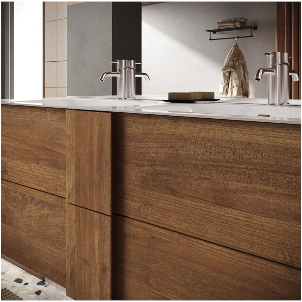 Mobile Da Bagno Sospeso Con Doppio Lavabo, Finitura Mercure, Made In Italy,, Zlcbagnjup03 - Foto 2
