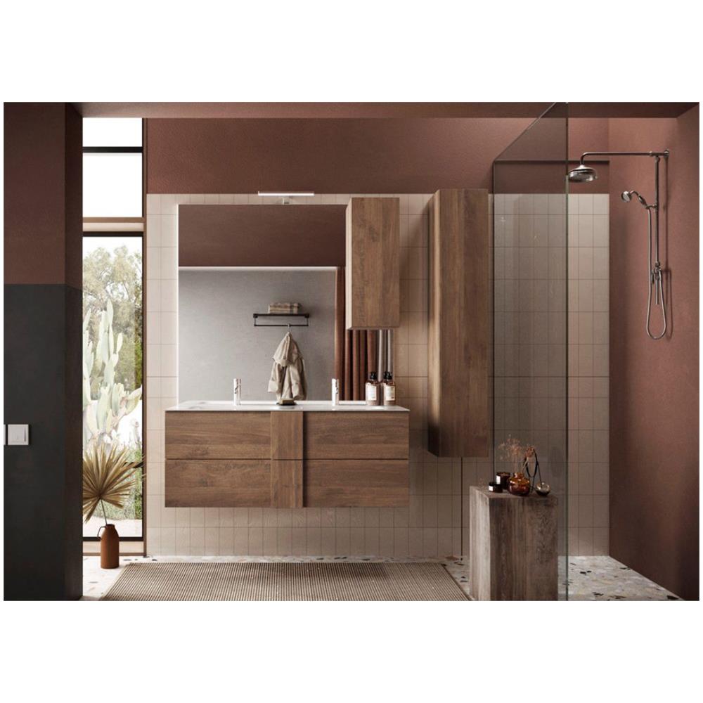 Mobile Da Bagno Sospeso Con Doppio Lavabo, Finitura Mercure, Made In Italy,, Zlcbagnjup03 - Foto 1