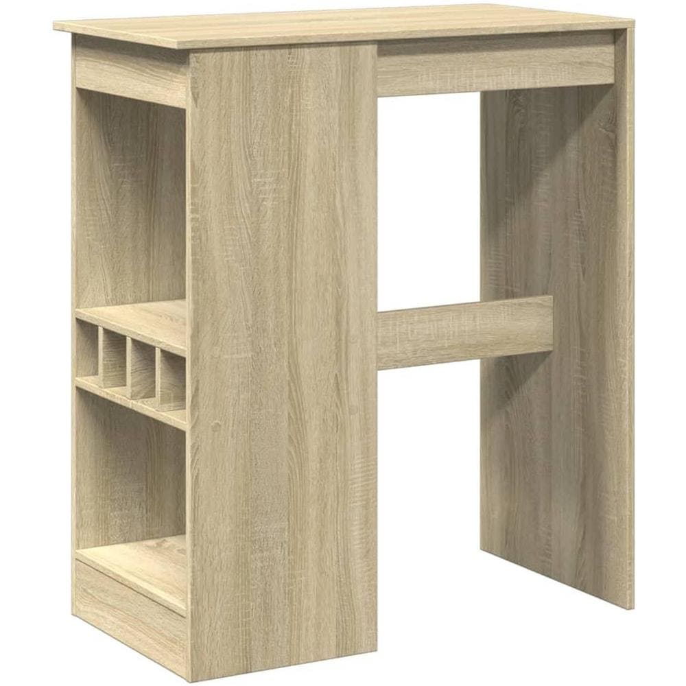 Tavolo Bar con Rastrelliera Sonoma 90x47,5x103,5 cm Multistrato - Foto 1