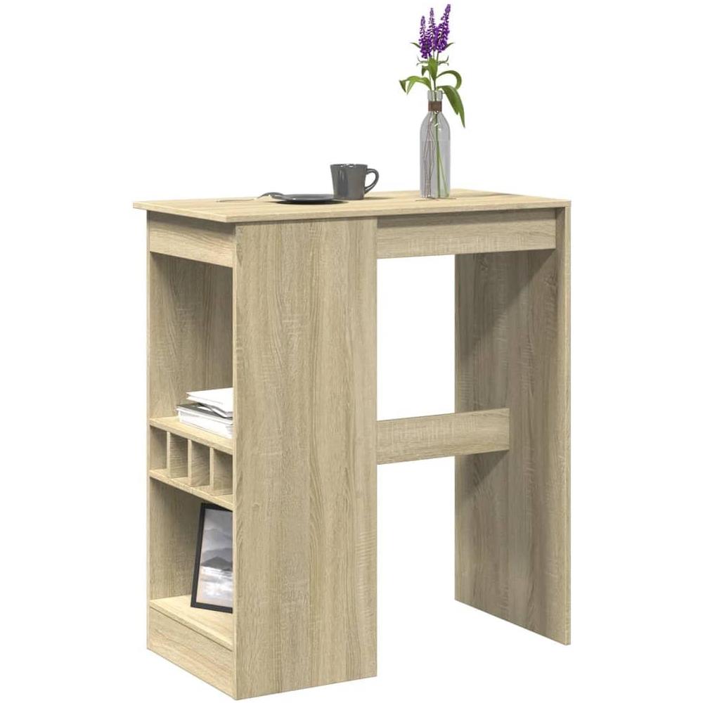 Tavolo Bar con Rastrelliera Sonoma 90x47,5x103,5 cm Multistrato - Foto 2