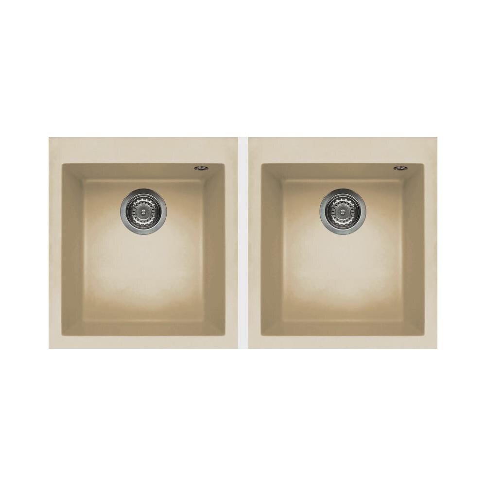 Lavello Quadra 200 Keratek Plus 41x50 cm 2 vasche Colore Champagne 95 - Foto 1