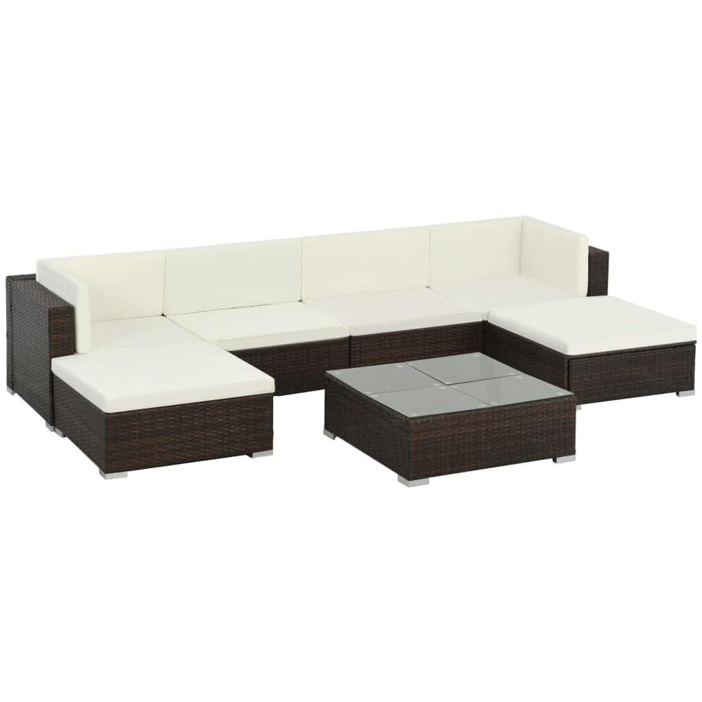 Set Divani Da Giardino 19 Pz In Polyrattan Marrone - Foto 1