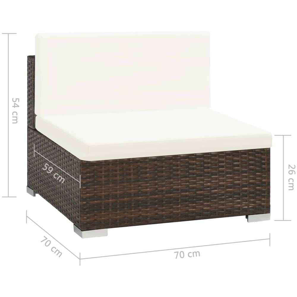 Set Divani Da Giardino 19 Pz In Polyrattan Marrone - Foto 7