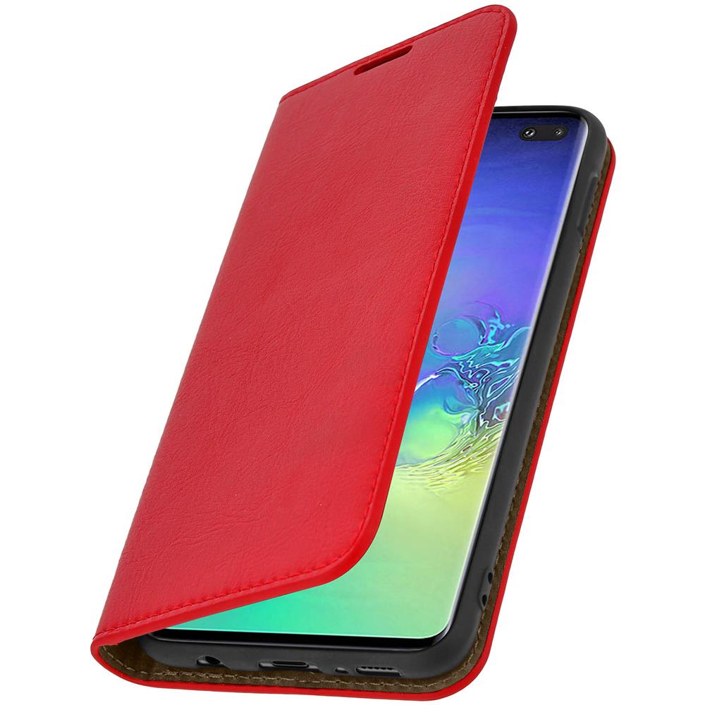 Custodia Galaxy S10 Plus Pelle Portafoglio Funzione Stand - Rosso - Foto 2