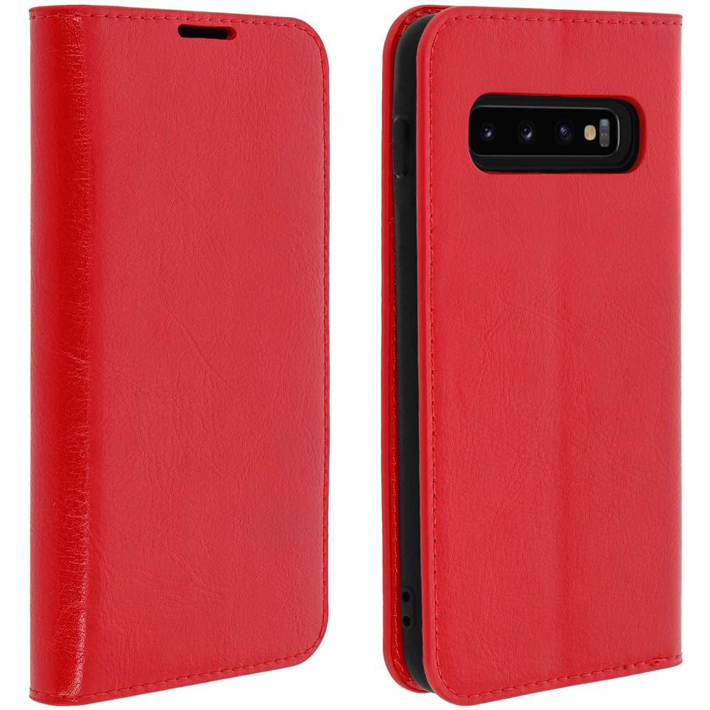 Custodia Galaxy S10 Plus Pelle Portafoglio Funzione Stand - Rosso - Foto 1