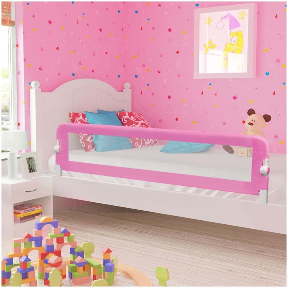 Sponde Letto Di Sicurezza Per Bambini Rosa 180x42cm Poliestere - Foto 1