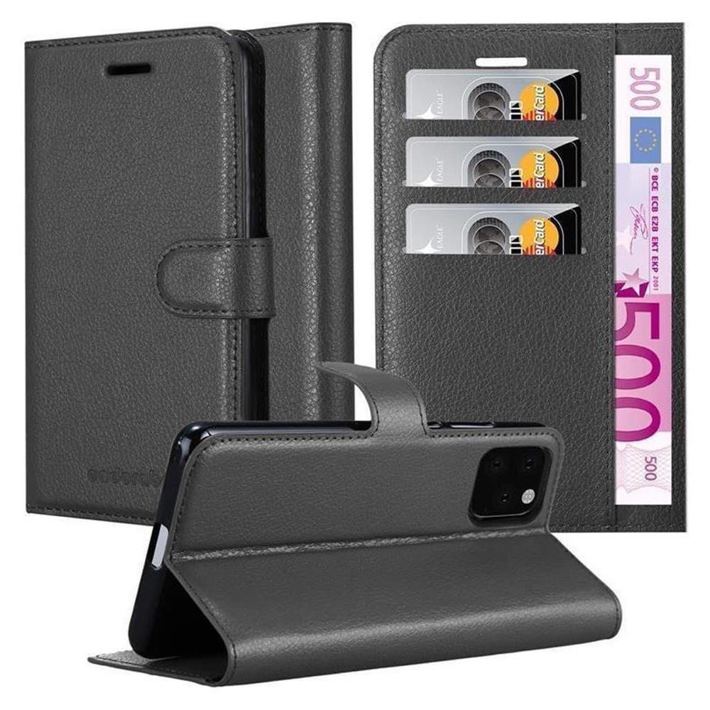 Custodia Compatibile Con Apple Iphone 11 Pro (xi Pro) In Nero Carbone - Coperchio Protettiva Con Chiusura Magnetica, Funzione Stand E Tasca Per Le Carte - Foto 1