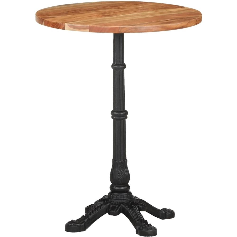 Tavolino Da Bistrot 60x76 Cm In Legno Massello Di Acacia - Foto 1