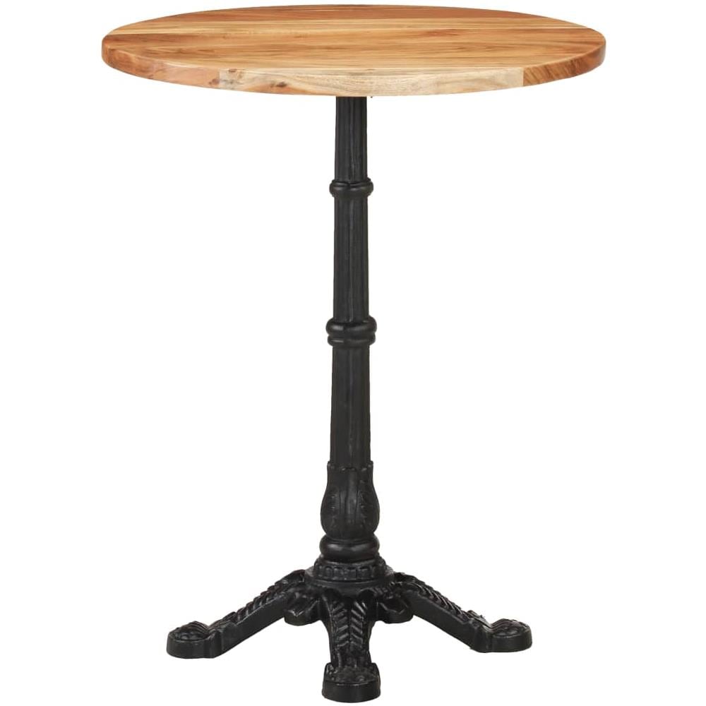 Tavolino Da Bistrot 60x76 Cm In Legno Massello Di Acacia - Foto 2
