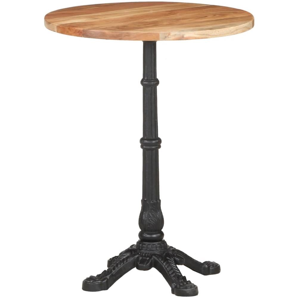Tavolino Da Bistrot 60x76 Cm In Legno Massello Di Acacia - Foto 10