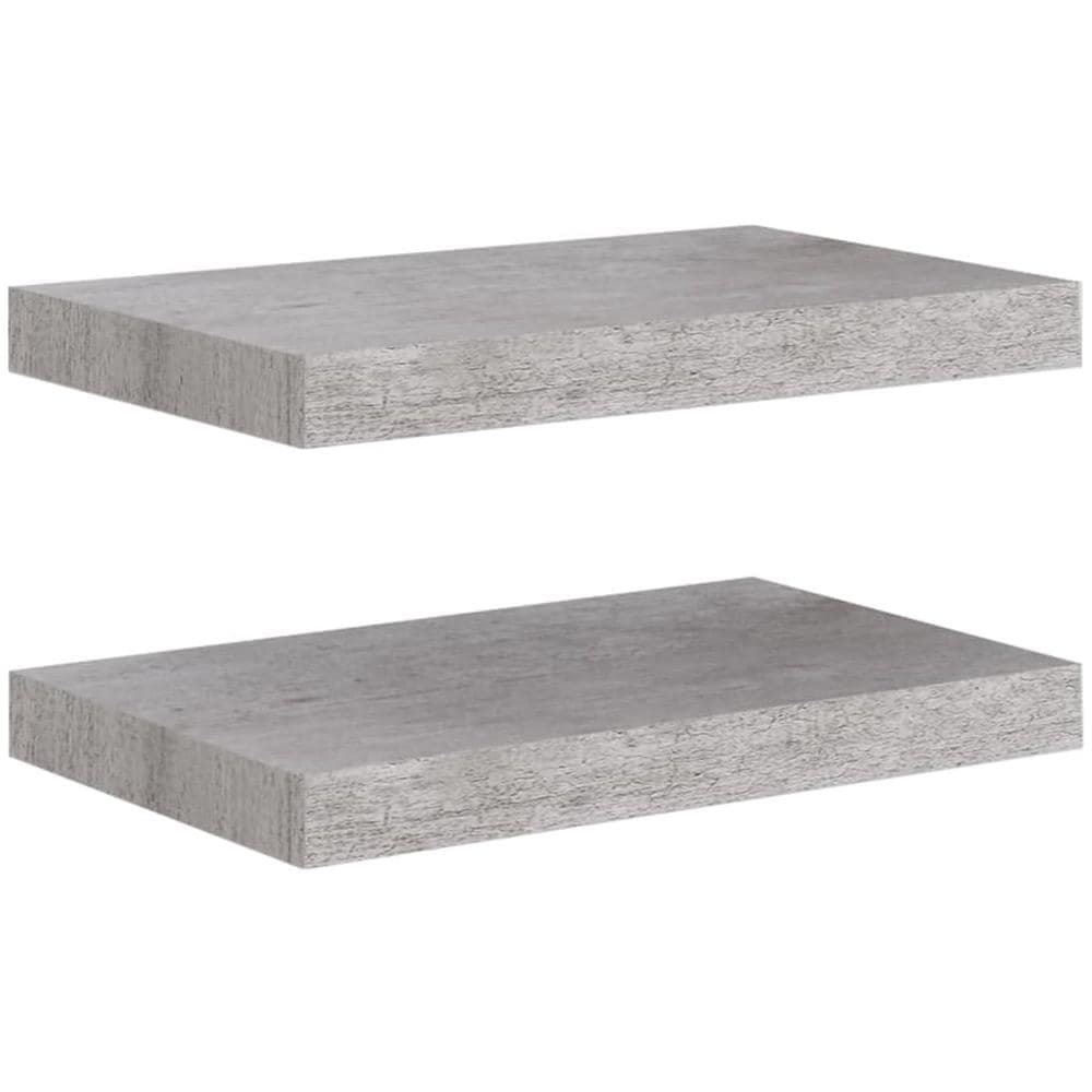 Scaffali A Parete 2 Pz Grigio Cemento 40x23x3,8 Cm In Mdf - Foto 2