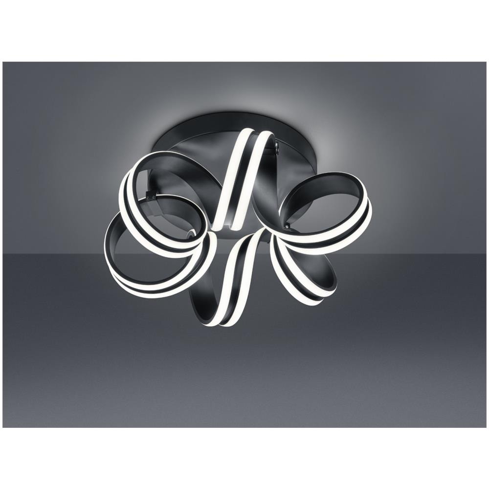 Carrera Plafoniera Led Metallo Nero Tiranti Regolabili Con Variazione Intensita' Con Interruttore A Parete D. 45cm - Foto 1